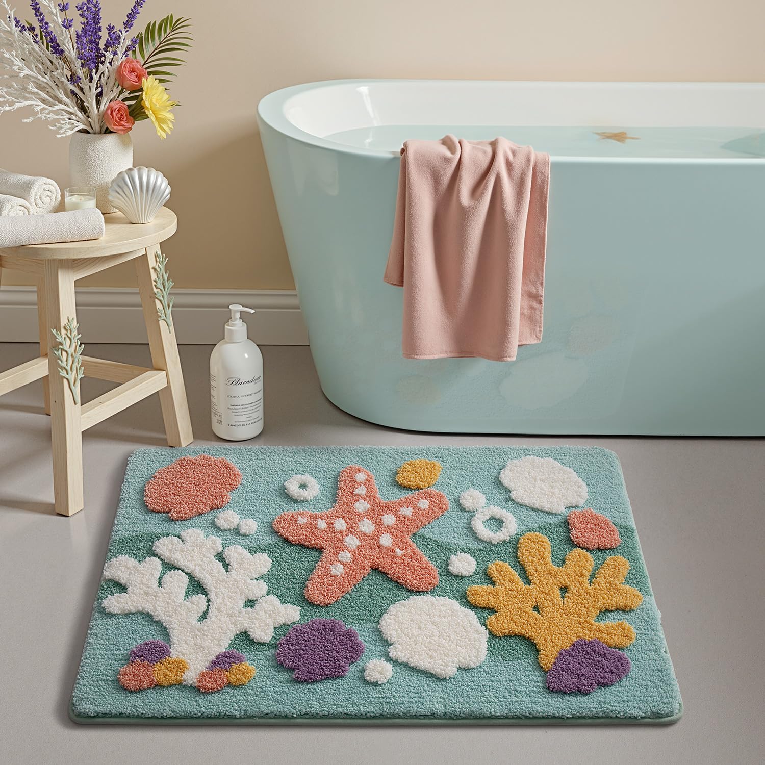 LUMI Bath mats for Bathroom, Non Slip Absorbent Soft Bath Mat, Washable Low Profile Bathroom Rug, Ideal for Shower, Tub, 20"x32" - Image 5