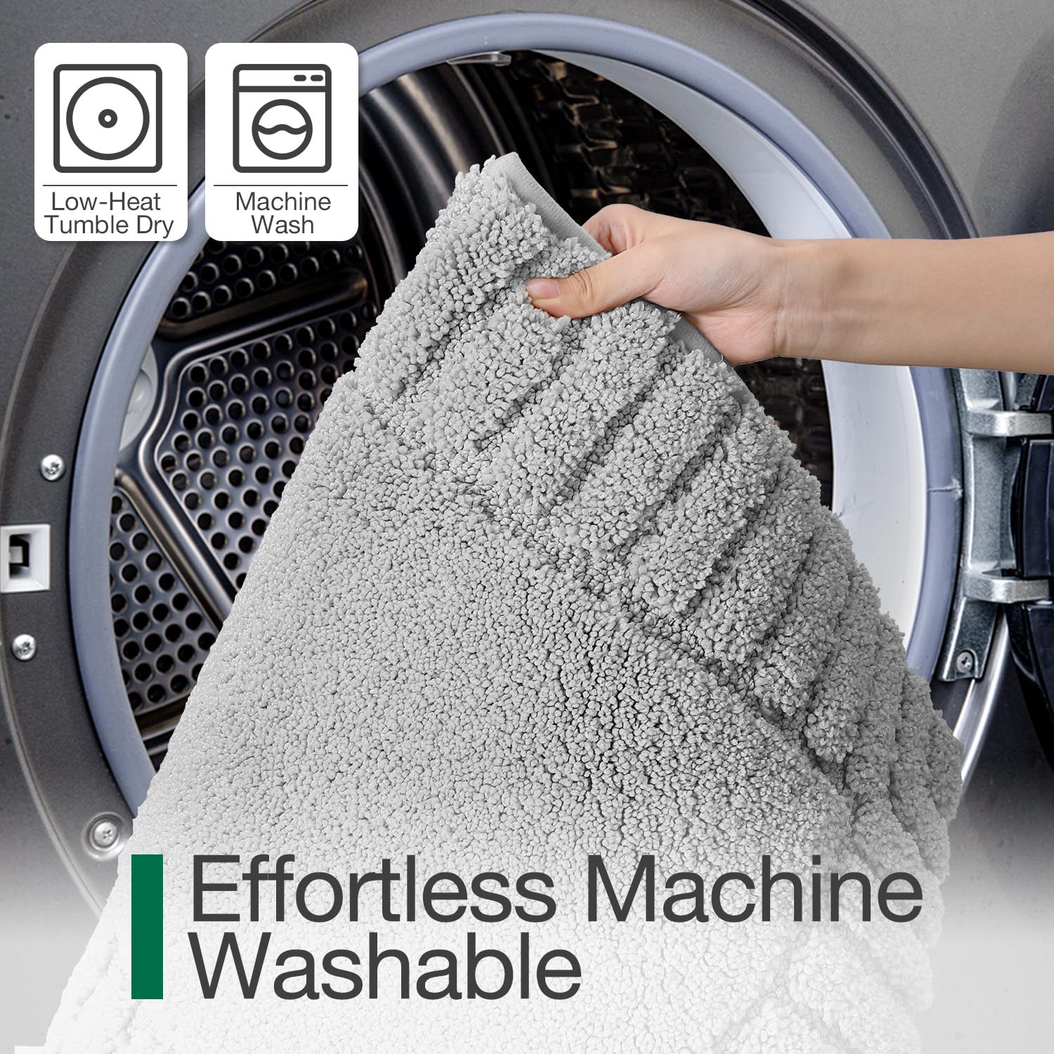 LUMI Bathroom Rugs Non Slip with Rubber Backing, Extra Soft Plush Microfiber Bath Rug Absorbent, 24"x43" - Image 5