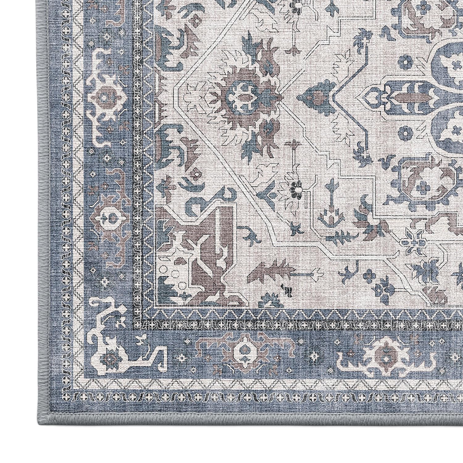 LUMI Retro Thin Door Mat, 18"x30" Washable Indoor Doormat, Non Slip Absorbent Entrance Rug, Welcome Mats Entryway Rug Doormats for Front Door Kitchen Patio, Mist Blue - Image 9