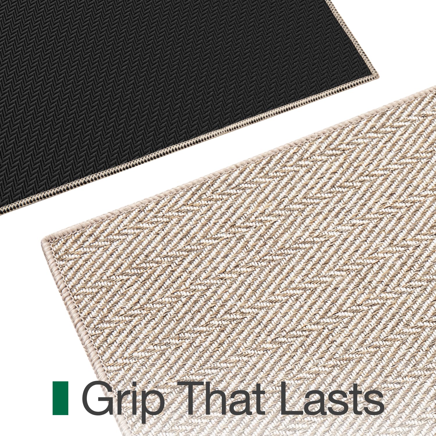 LUMI Ultra Thin Indoor Door Mat for Entrance 17"x30", Non Slip Entryway Mat, Low Profile Doormat, Unique Herringbone Design Carpet for Inside, Patio, Porch, Beige - Image 6