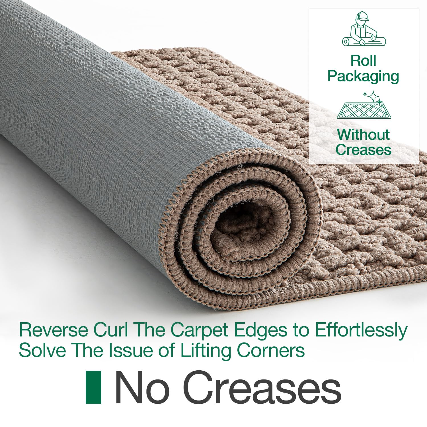 LUMI Washable Door Mat Indoor Entrance 32x48, Dirt Trapper Front Door Mats with Absorbent Interior and Non-Slip Rubber Backing, Entryway Doormat, Beige - Image 5